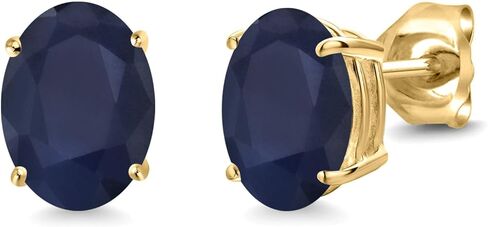 Gem Stone King 14K Yellow Gold White Simulated Opal Stud Earrings For Women (2.10 Cttw, Gemstone December Birthstone, Oval Cabochon 8X6MM) in Saudi Arabia