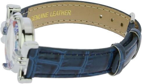Glass Of Venice Murano Glass Millefiori Watch with Leather Band - Blue Multicolor in Saudi Arabia