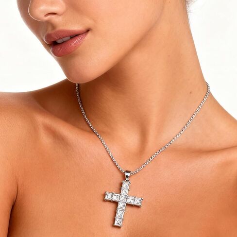 Cross Necklace for Women 14K Gold Plated Necklaces Layered Gold Cross Choker Necklace Gold Jewelry Gifts for Women Trendy in Saudi Arabia