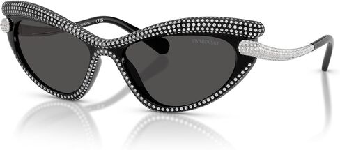 Swarovski SK6038 Sunglasses, Black/Dark Grey, 56 mm in Saudi Arabia