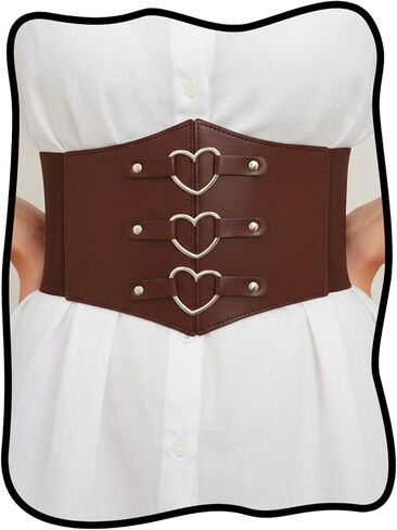 Urieo Heart Leather Black Corset Belt for Women in Saudi Arabia
