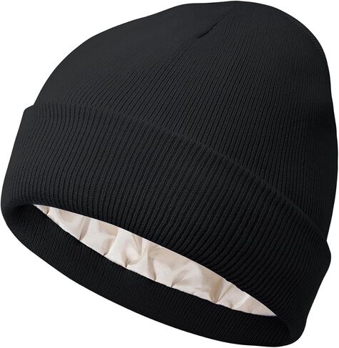 Century Star Beanies Women Satin Lined Beanie Men Knit Silk Lined Winter Gift Hats Cuffed Skiing Beanie Hats in Saudi Arabia