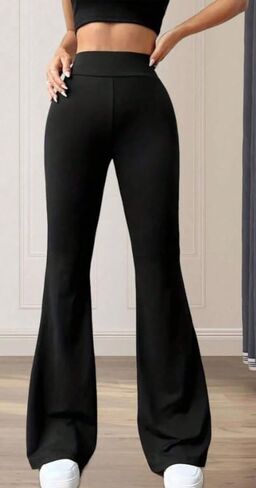 Women's High-Waisted Flared Workout Leggings, Tummy-Control Commuter Pants in Saudi Arabia