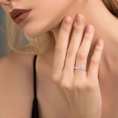 Moissanite Half Eternity Wedding Band, 0.66cttw D Color VVS1 925 Sterling Silver Half Eternity Ring for Women or Men Anniversary Wedding Birthday Gifts in Saudi Arabia