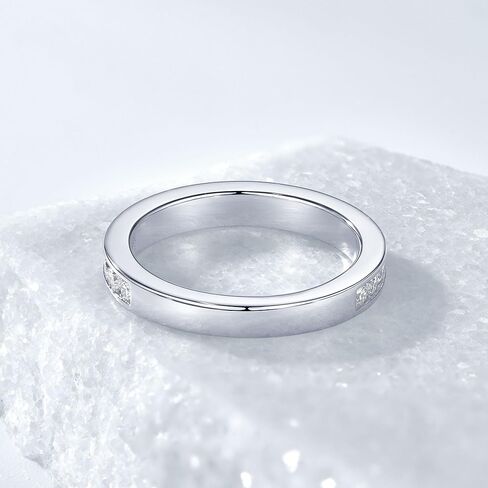 Moissanite Half Eternity Wedding Band, 0.66cttw D Color VVS1 925 Sterling Silver Half Eternity Ring for Women or Men Anniversary Wedding Birthday Gifts in Saudi Arabia