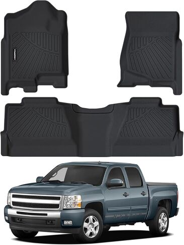 All Weather Car Floor Mats for 2019-2023 2024 Ram 2500/3500 Crew-Cab (1st Row Bucket or Bench Seats), TPE Rubber Floor Liners Anti-Slip Full Set Automotive Mats for 2024 Ram Accessories in Kuwait