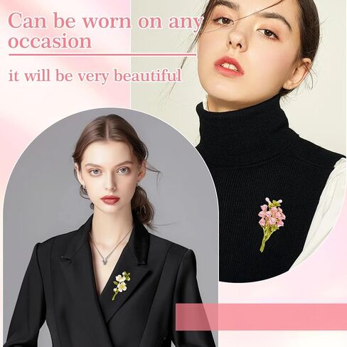 3 PS Women's elegant flower brooch, vintage enamel corsage, coat and suit pendant necklace, jasmine, rhinestone lily, pink rose bouquet in Saudi Arabia