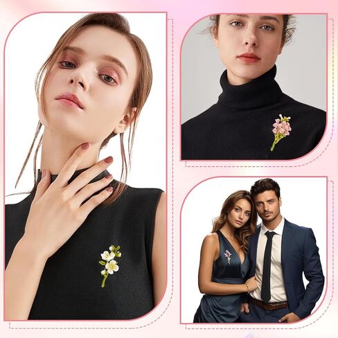 3 PS Women's elegant flower brooch, vintage enamel corsage, coat and suit pendant necklace, jasmine, rhinestone lily, pink rose bouquet in Saudi Arabia