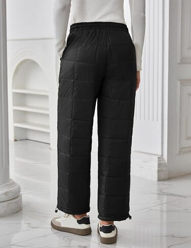 Flygo Women Winter Pants Lightweight Quilted Puffy Down Snow Pants Casual Baggy Wide Leg Trousers with Pockets in Saudi Arabia