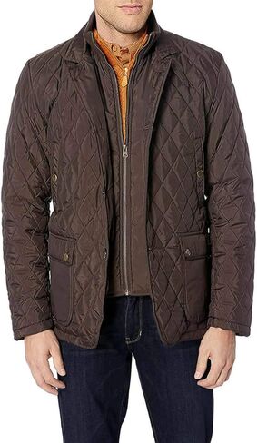 GN Luciano Men's Quilted Puffer Jacket with Double Knit Collar in Kuwait