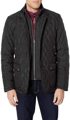 GN Luciano Men's Quilted Puffer Jacket with Double Knit Collar in Kuwait