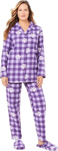 Dreams & Co. Plus Size Classic Flannel Pajama Set in Saudi Arabia