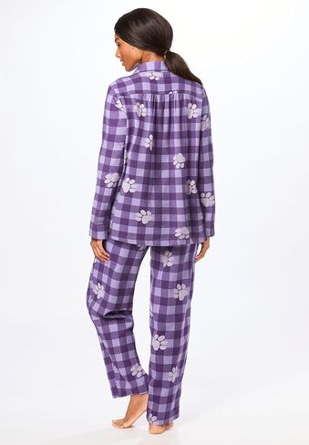 Dreams & Co. Plus Size Classic Flannel Pajama Set in Saudi Arabia