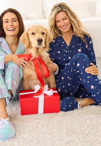 Dreams & Co. Plus Size Classic Flannel Pajama Set in Saudi Arabia