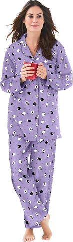 Dreams & Co. Plus Size Classic Flannel Pajama Set in Saudi Arabia