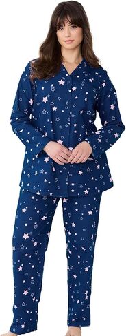 Dreams & Co. Plus Size Classic Flannel Pajama Set in Saudi Arabia