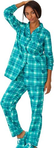 Dreams & Co. Plus Size Classic Flannel Pajama Set in Saudi Arabia