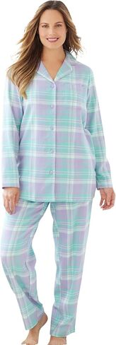 Dreams & Co. Plus Size Classic Flannel Pajama Set in Saudi Arabia