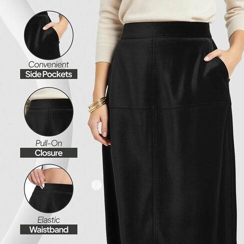 تنورة نسائية متوسطة الطول من الجلد الصناعي - بولي يوريثان مطاطي عالي الخصر - على شكل حرف A أو قلم رصاص - للمكتب وغير رسمي - من S إلى XL in Saudi Arabia
