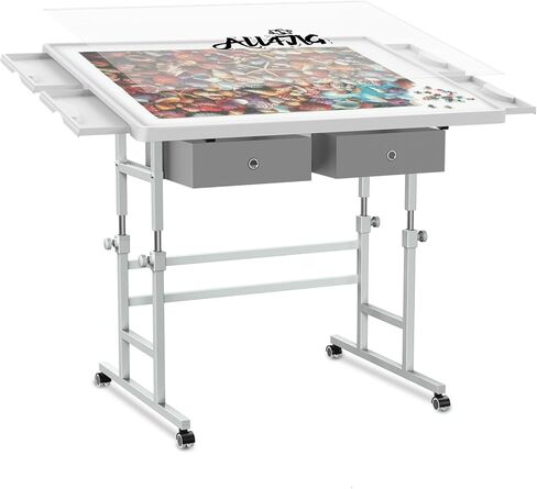 ALL4JIG 1500 Pieces Jigsaw Puzzle Table with Legs, 35.4"x26.4" Adjustable Puzzle Board for Adults, 3-Tilting Angles, Multi-Functional with 4+2 Drawers & Protective Cover in Kuwait