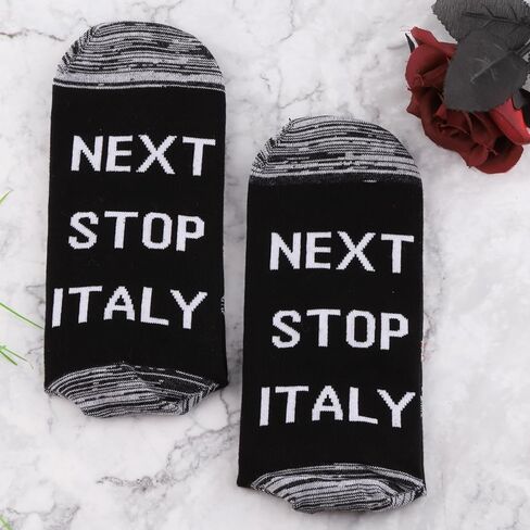JXGZSO Italy Symbols Gift Next Stop Italy Socks Italy Lover Gift Italy Trip Gift Europe Travel Gift World Traveler Socks in Saudi Arabia