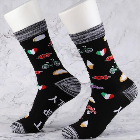 JXGZSO Italy Symbols Gift Next Stop Italy Socks Italy Lover Gift Italy Trip Gift Europe Travel Gift World Traveler Socks in Saudi Arabia