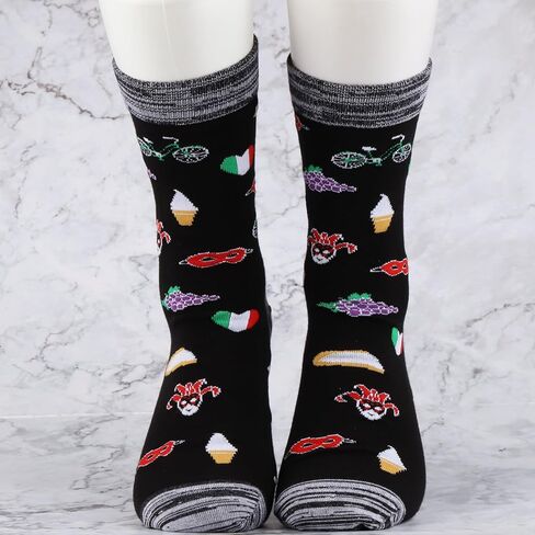 JXGZSO Italy Symbols Gift Next Stop Italy Socks Italy Lover Gift Italy Trip Gift Europe Travel Gift World Traveler Socks in Saudi Arabia