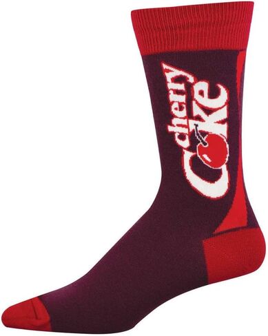 Men's Cherry Coke Socks | Retro Soda Cotton Crew – Socksmith in Saudi Arabia