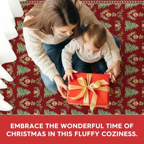 Artoid Mode Red Xmas Tree Mistletoe Christmas Door Mat, Winter Home Decor Low-Profile Non-Slip Washable Throw Rug for Kitchen Entryway Front Door Bedroom Bathroom 2x3 Feet in Saudi Arabia