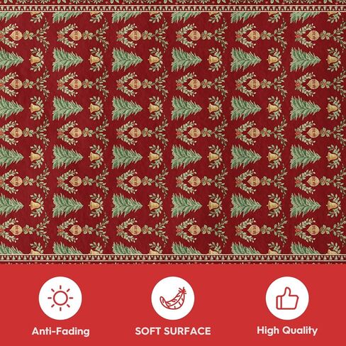 Artoid Mode Red Xmas Tree Mistletoe Christmas Door Mat, Winter Home Decor Low-Profile Non-Slip Washable Throw Rug for Kitchen Entryway Front Door Bedroom Bathroom 2x3 Feet in Saudi Arabia