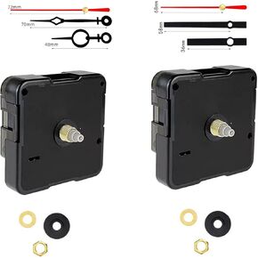 2 PCS Silent Clock Movement Mechanism Kit with 2 Sets of Hands – DIY Wall Clock Repair Replacement Motor – Accurate Quartz Movement Shaft Lengths 13.5mm (17/32 inch) in Saudi Arabia