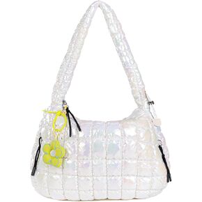 حقيبة كبيرة منتفخة للنساء: حقيبة كتف منتفخة تمر بالجسم للنساء - حقيبة حمل مبطنة من النايلون للعمل أثناء السفر in Kuwait