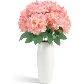 Realistic Peonies Artificial Flowers, 7-Heads Silk Flowers on Flexible Stems for Home Wedding Party Decor, Ideal for Table Centerpieces, Room, Office, Dorm (2 Packs, White) in Saudi Arabia