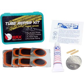 PAX 19Pcs Bike Inner Tube Patch Kits with 12cc Rubber Cement, Puncture Tire Repair Kit for Car, Motorcycle, Scooter, Bicycle, BMX, ATVs, River Floating, Inflatable Rubber in Kuwait