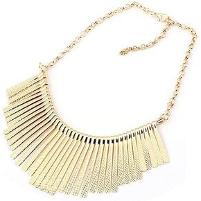 JOYID Sparkling Bars Choker Necklace Sequin Bib Chunky Collar Sweater Necklace Fashion Jewelry for Women-Gold in Saudi Arabia
