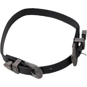 Exaggerated PU Leather Choker Necklace for Women - Retro Punk Gothic Jewelry with Buckle, Soft Black Collar for Biker, Cowgirl Style, Bride of Chucky Costume, Gothic Jewelry Gift in Saudi Arabia