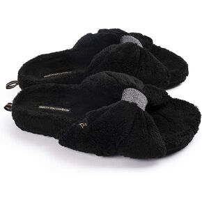 PRETTY YOU London Women's Footwear Slider Slipper - Ava Black in Saudi Arabia