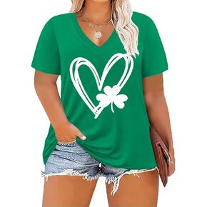 Women's Plus Size Short Sleeve Tee Shirt V Neck Basic Ladies Loose Fit T Shirt 1X-5X in Kuwait
