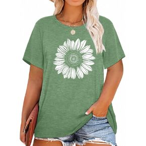 تي شيرت حريمي برسومات ديزي بمقاس كبير، قمصان صيفية لطيفة بأكمام قصيرة، قمصان كاجوال فضفاضة للسيدات in Kuwait