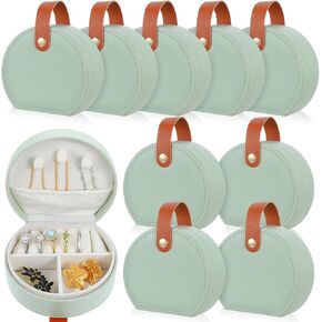 10 Pcs Mini Jewelry Travel Case, Small Travel Jewelry Case Organizer, Half Moon Leather Jewelry-Box with Handle, Green Bridesmaid Gift for Women Wedding Party Accessories in Saudi Arabia
