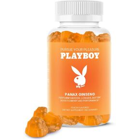 Playboy - Ashwagandha + Relax Gummies (60 Count - Strawberry Flavored) Calmness and Intimacy Wellness for Him and Her - 100% Natural, Vegan Non GMO Ashwagandha Gummies with Lemon Balm & Panax Ginseng in Kuwait