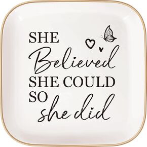 Congratulations Gifts for Women - Ceramic Jewelry Tray，Congratulations Gift，Graduation Gifts - Graduation Gifts for Her，She Believed She Could so She Did (Heptagon) in Kuwait
