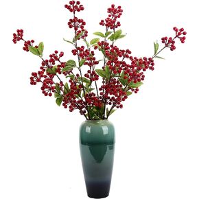 Artificial pomegranate fruit decoration, 37.5-inch simulated pomegranate fruit branches, realistic pomegranate berries 3-piece set, living room, dining table, garden, farmhouse, holiday decoration in Saudi Arabia
