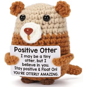 Mini Funny Otter Positivity Gifts Handmade Crochet Presents - Birthday, Christmas, Graduation Motivational for Women/Men, Friends, Family, Coworkers - Emotional Inspirational Support Cute Desk Deco in Saudi Arabia