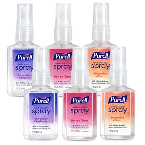 PURELL Hand Sanitizer Spray, Infused with Essential Oils, Tangerine and Pear Scent, 2 fl oz Travel-Size Pump Bottle (Pack of 6) – 2025-04-EC in Kuwait