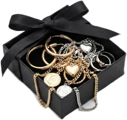 Mystery Jewelry Jar 40+Pcs Jewelry Sets For Women Mystery Box With Butterfly Earrings，Necklaces,Crystal, Rings, Bracelets Jewlery Box Goth Vintage Style Gold And Silver Jewerly Unique Gift For Her in Saudi Arabia