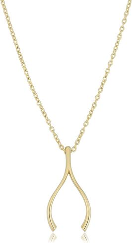 Kooljewelry 14k Gold Wishbone Adjustable Length Necklace (fits 17 or 18 inch) in Saudi Arabia