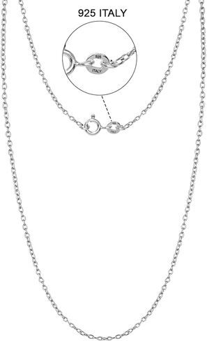 LeCalla 925 الفضة الاسترليني المجوهرات الإيطالية العصرية هدية 1.2mm، 1.5mm، 2mm سلسلة كابل رقيقة قلادة للنساء والرجال مع مشبك حلقة الربيع (16، 18، 20، 22 بوصة) in Kuwait