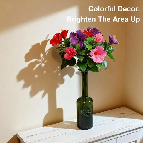 30in Silk Artificial Hibiscus Flowers 3PCS Fake Tropical Hawaii Flowers with Bendable Detachable Stems for Small and Tall Vases Home Wedding Party Decor Red Pink Purple in Saudi Arabia