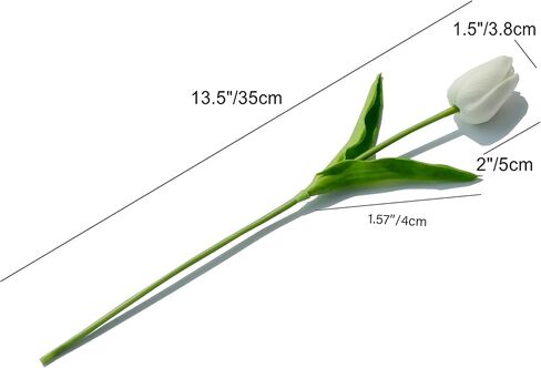 Yellow Faux Tulips Real Touch (20 Pcs) - 13.5 Inch Premium PU Artificial Flowers for Valentine's Day, Spring & Easter Home Decor, Wedding Bouquet in Saudi Arabia